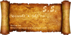 Spissák Sára névjegykártya